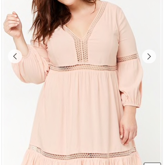 F21 plus woven peach boho dress - Picture 2 of 8